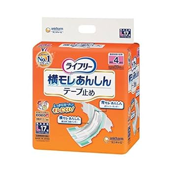 ライフリー テープ型紙おむつ　Lサイズ17枚✖️4 Amazon | ライフリー横モレ安心テープ止めタイプL 17枚【ケース